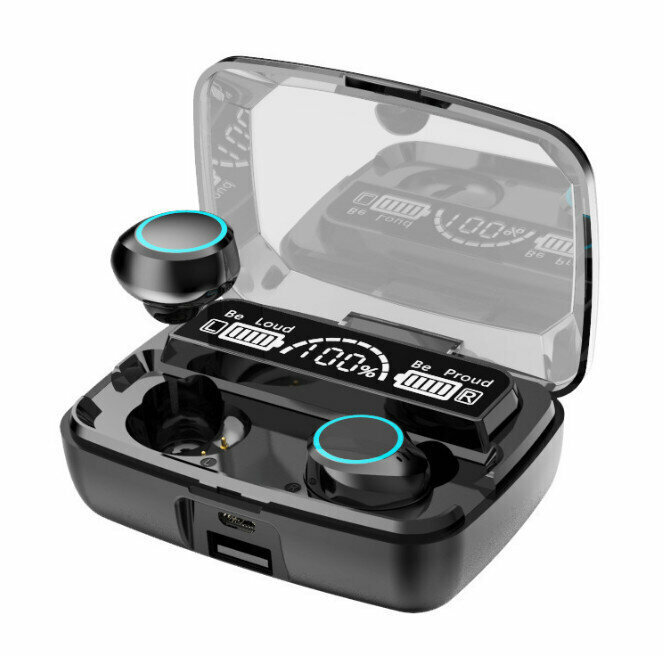熱賣M11-1電量數顯觸摸5.1無線藍牙耳機顏色【黑色【雙耳英文】】