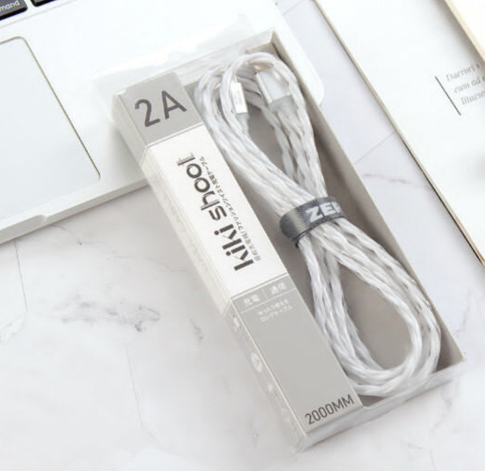 2m data cable for android android extended 2A boxed charging cable colorful twisted crystal charging cable (SD-214 (Android) white)