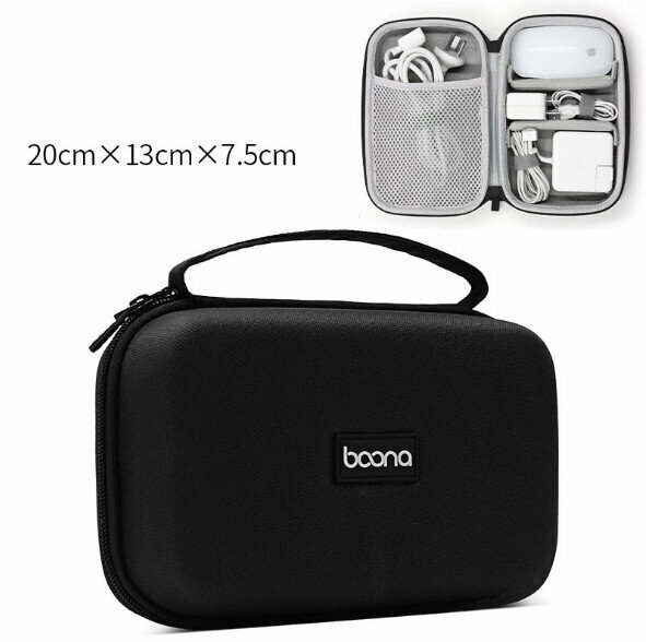 Macbook air/pro Power Adapter Pouch Organizer Bag Headphone Cable (Black)