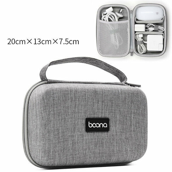 Macbook air/pro Power Adapter Pouch Organizer Bag Headphone Cable (Grey)