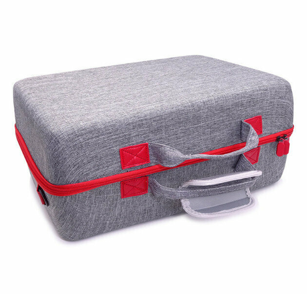 PS5 Game Console Storage Bag EVA Anti-Stress Handmade Accessories Organizer Crossbody Protective Bag (GH1881 Grey)