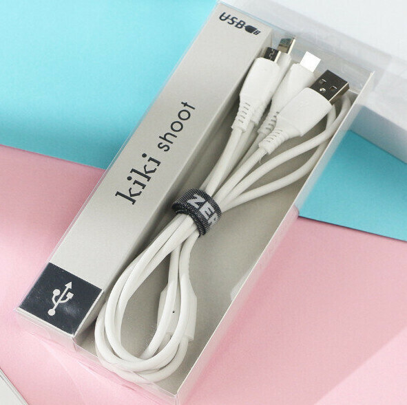 1-in-3 data cable for Apple Android Type-C 1M 3-in-1 charging cable (white)