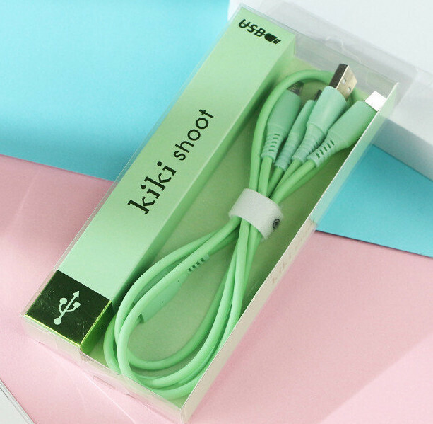 1-in-3 data cable for Apple Android Type-C 1M 3-in-1 charging cable (green)
