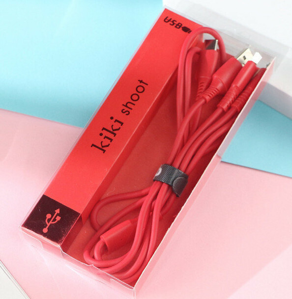 1-in-3 data cable for Apple Android Type-C 1M 3-in-1 charging cable (red)