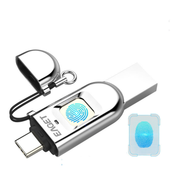Type-C interface USB3.1 fingerprint encrypted mobile phone computer U disk (128GB)