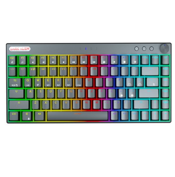 Three-mode light-emitting wireless mechanical keyboard (blue switch black)