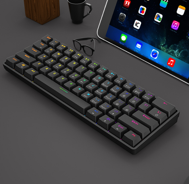 Electrostatic luminous bluetooth mechanical keyboard (crack K28 brown switch black bluetooth keyboard)