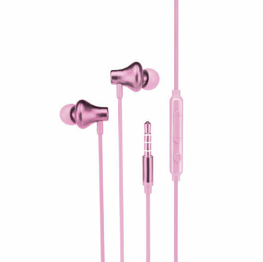 Subwoofer Mobile Phone Earbuds In-Ear Headphones (Pink Headphones)