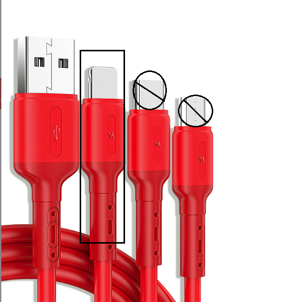 Liquid silicone data cable [Apple interface Lightning-1.0m (red)]