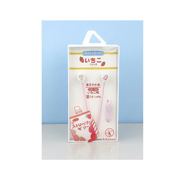 In-ear cartoon lactic acid bacteria wire control with microphone cute boxed headphones (pink)