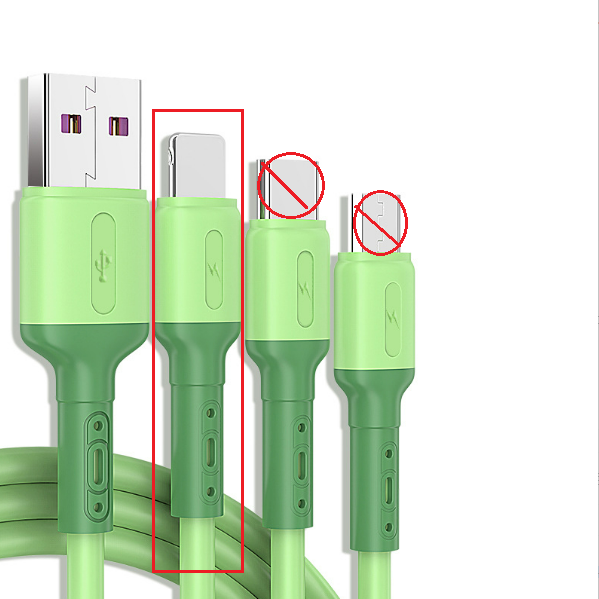 Liquid silicone data cable [Apple interface Lightning-1.5m (green)]