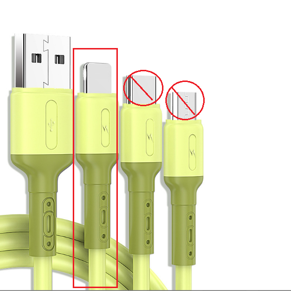 Liquid silicone data cable [Apple interface Lightning-1.5m (yellow)]