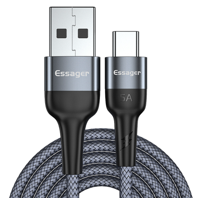 5A Super Fast Charging Cable, 1 meter long (gray)