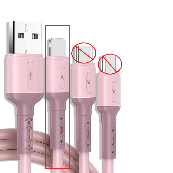 Liquid silicone data cable [Apple interface Lightning-2.0m (pink)]