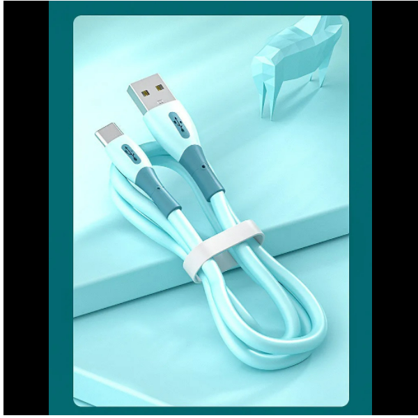 Liquid soft rubber data cable [Android interface Android-0.25m (clear sky blue)]