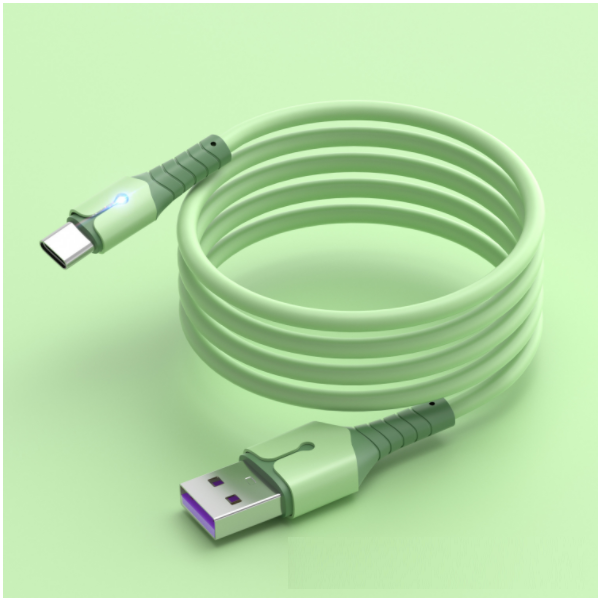 Liquid Illuminated Soft Rubber Data Cable [Android Interface-2m (Green)]