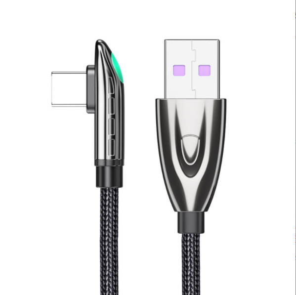 type-c angled data cable 6A super fast charging 66W charging cable (black 1M)