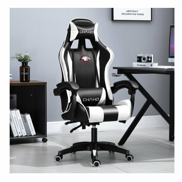 Office computer chair and gaming chair (black and white latex cushion - nylon feet)