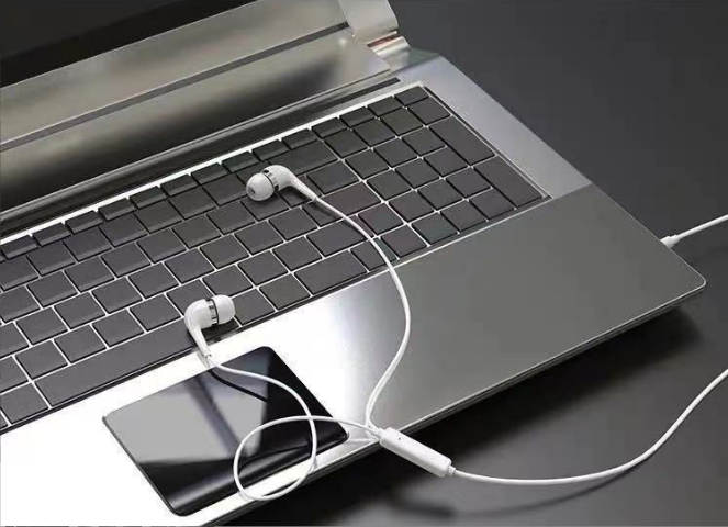 激抵耳機入耳式立體聲直插型可線控動圈運動遊戲有線耳機（白色）