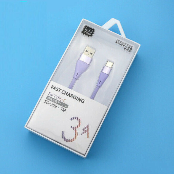 Fast Charging Data Cable 3A Box 1m Charging Cable (SD-209 TYPE-C-Purple)