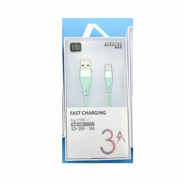 Fast Charging Data Cable 3A Box 1m Charging Cable (SD-209 TYPE-C-Green)