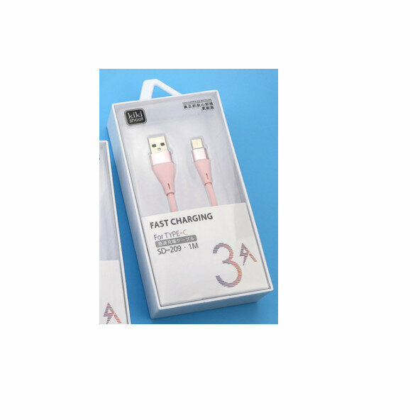 Fast Charging Data Cable 3A Box 1m Charging Cable (SD-209 TYPE-C-Pink)