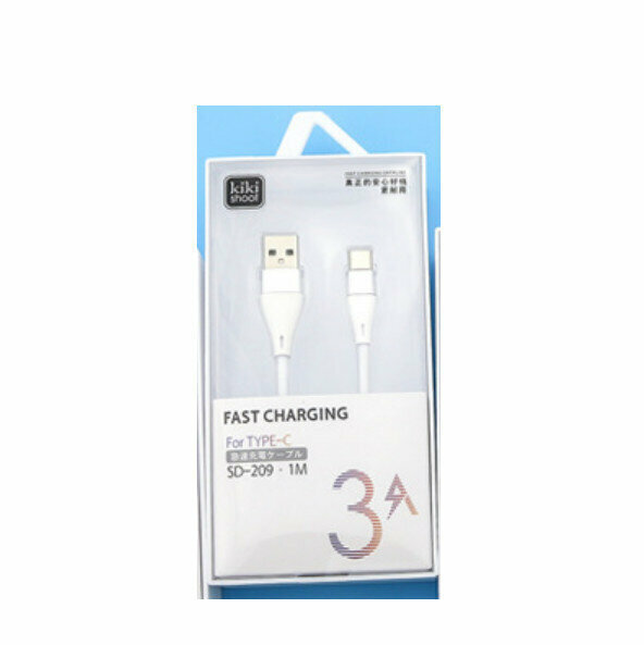 Fast Charging Data Cable 3A Box 1m Charging Cable (SD-209 TYPE-C-White)