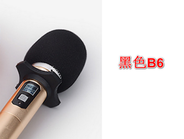【6pcs】High-density thickened microphone sponge sleeve/microphone windshield - black B6