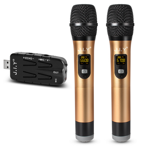 Professional wireless microphone USB3.0 - metal gold dual microphone