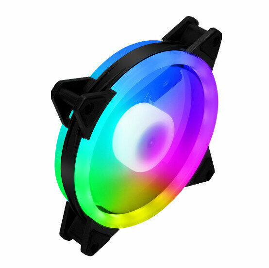 Desktop case illuminated fan fan radiator (double aperture inner and outer illuminated (seven colors) small 3pin + large quad P interface)