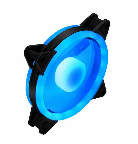 Desktop case illuminated fan Fan radiator (dual aperture inner and outer illuminated (deep sea blue) small 3pin + large quad P interface)