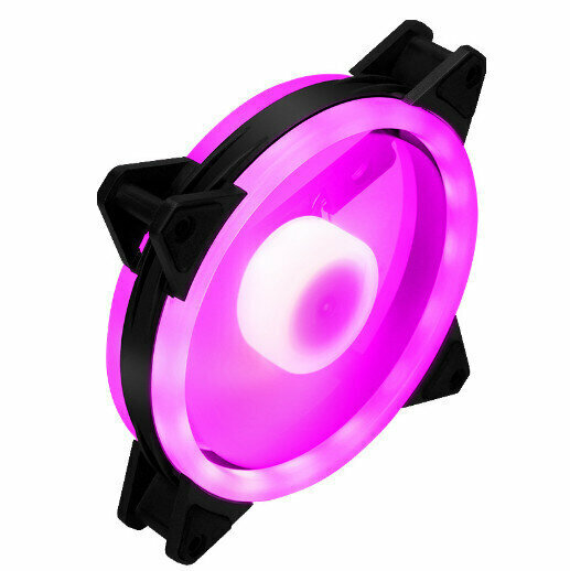Desktop case illuminated fan Fan radiator (double aperture inner and outer illuminated (pink) small 3pin + large quad P interface)
