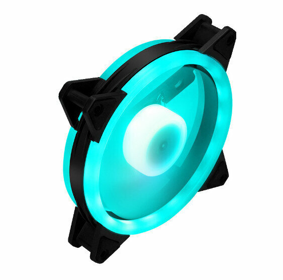 Desktop case illuminated fan fan radiator (dual aperture inner and outer illuminated (ice blue light) small 3pin + large quad P interface)