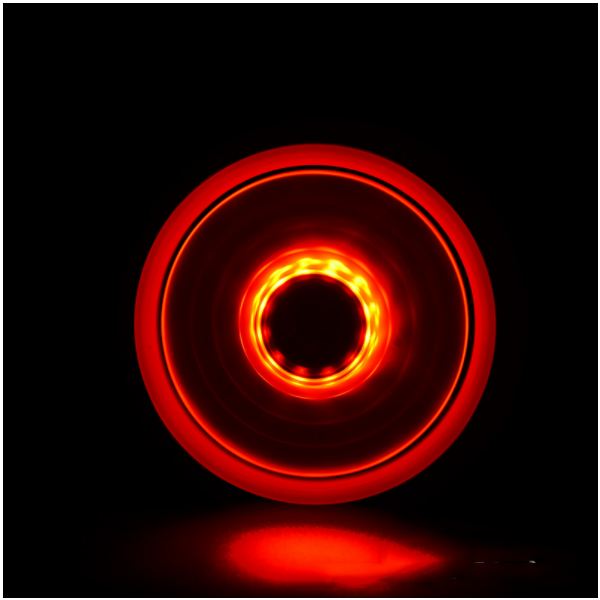Aurora Solar Eclipse, Double Aperture, Thin Circle Inner and Outer Illumination, 12CM Computer Case Fan (Dual Aperture Inner and Outer Red Light)