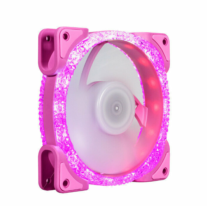 熱賣電腦機箱散熱器 ARGB光機箱風扇 幻彩散熱器(粉（小3pin+大4pin）)