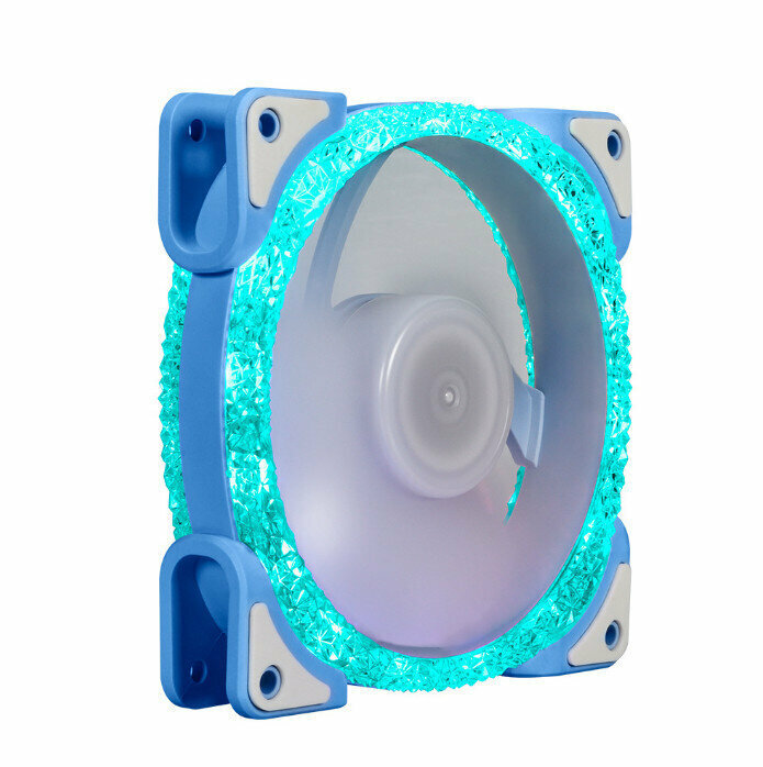 Computer Case Radiator ARGB Optical Chassis Fan Chromatic Radiator (Ice Blue (Small 3pin + Large 4pin))
