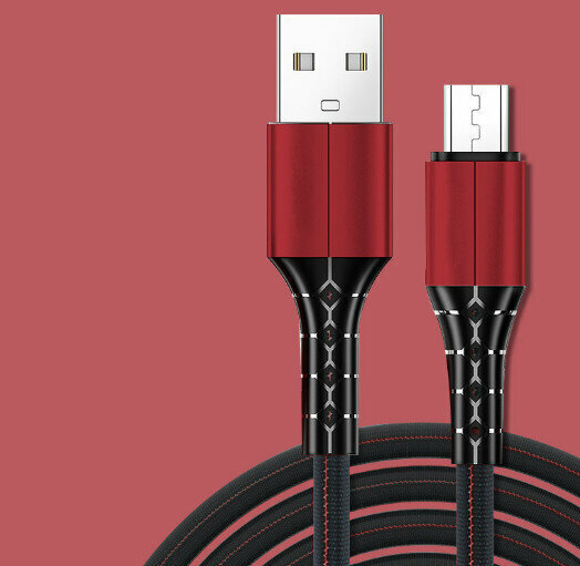 Suitable for 5A TYPE-C MOBILE PHONE FAST CHARGING NYLON BRAIDED DATA CABLE (APPLE Linghtning-1.0m red fabric model)