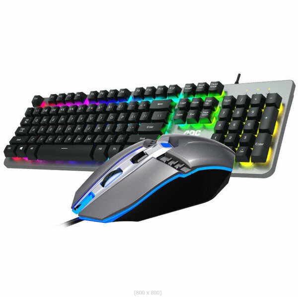 Wired luminous keyboard and mouse set KM410 - true mechanical feel