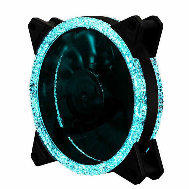 Computer Case Radiator ARGB Optical Chassis Fan Chromatic Radiator (Ice Blue (Small 3pin + Large 4pin))