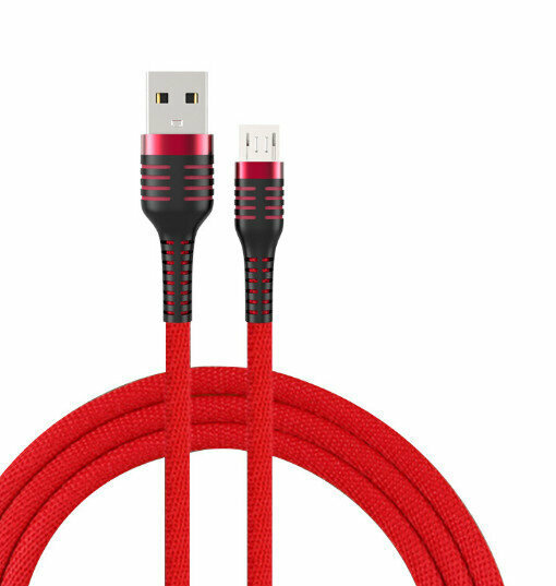 Two-color data cable is suitable for Apple fast charging extended braided charging cable (Apple interface Lightning-1 meter red [fabric model])