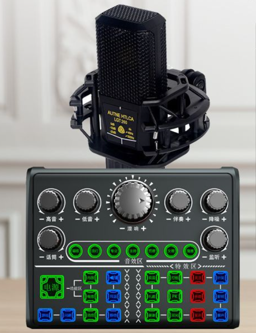 Live Streaming Equipment Set (P200 + 260 + Duck Palm Microphone Holder + Disc Mobile Phone Holder + Headset + OTG (choose one of the two)