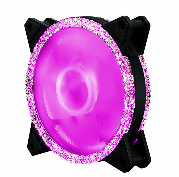 Computer Case Radiator ARGB Optical Case Fan Radiator (Pink with Diamond Series)