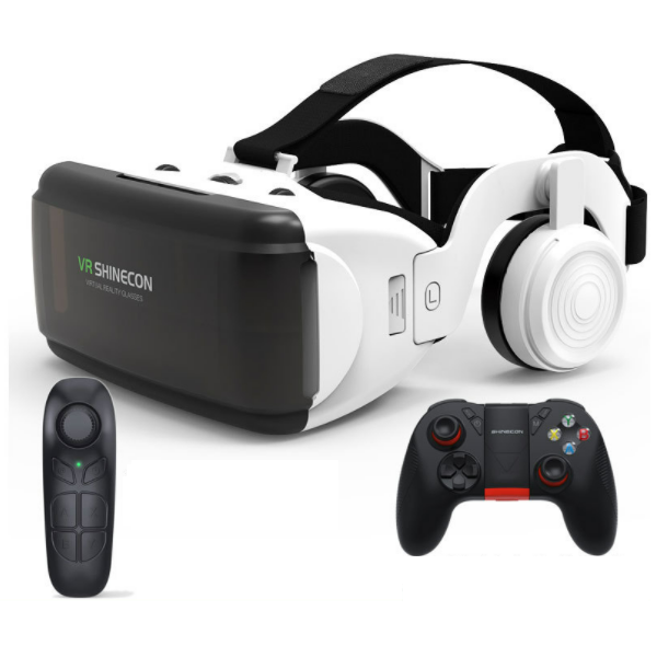 新款VR 3d眼鏡 (7代耳機版+遙控B03+遊戲手柄B04)