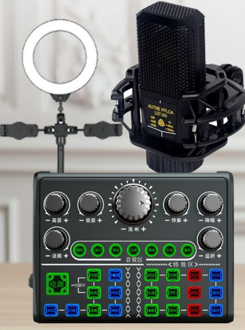 Live Streaming Equipment Set (P200 + 260 + Duck Microphone Bracket + 16CM Fill Light Desktop Bracket + Headset + OTG (choose one of the two)