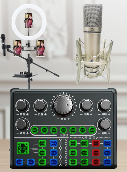 Live Streaming Equipment Set (P200 + U87 + Cantilever Microphone Stand + 26CM Fill Light Floor Stand + Headset + OTG (choose one of the two)