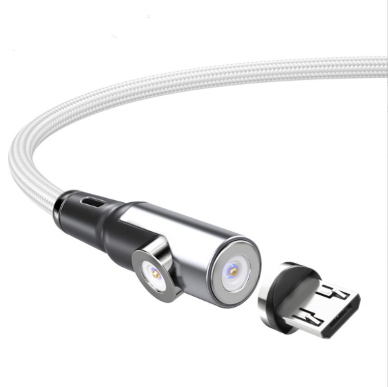 Straight bend 2-in-1 magnetic data cable for Android android (silver 1M)