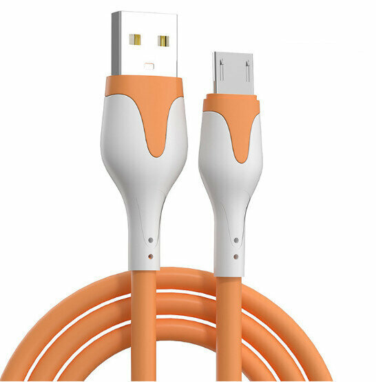 Liquid soft rubber data cable two-color fast charging (Android interface android [need to be divided] -2 meters pink)