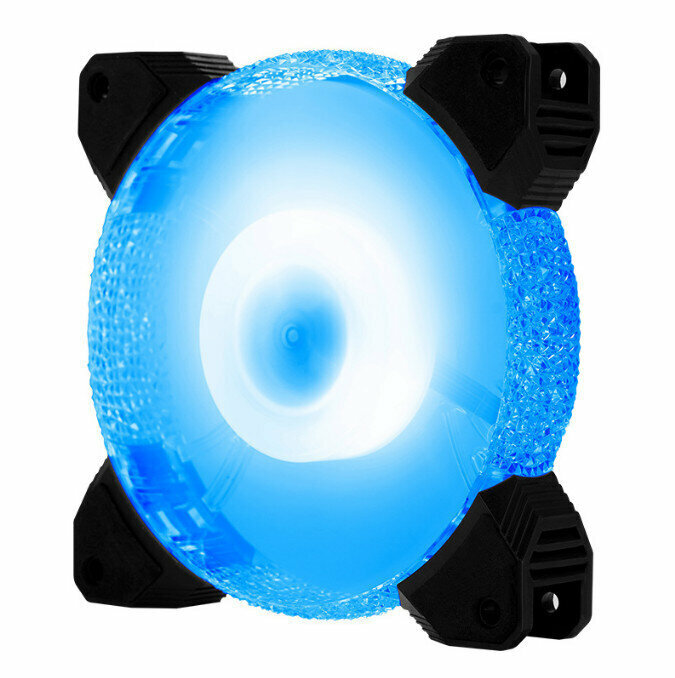 Computer Chassis Radiator Colorful Large Air Volume Silent Chassis Fan (Crystal Diamond Deep Sea Blue (Small 3pin + Large Four P) Interface)