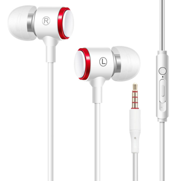 (2 pairs) Sport In-Ear Gaming Dynamic Wired Headphones (E3 White)