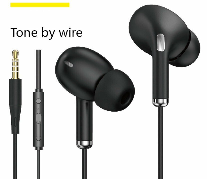 In-Ear Tablet Neutral Universal Wire Controlled Dynamic White MP3 Earphone Cable (Black Tuning Headphones)